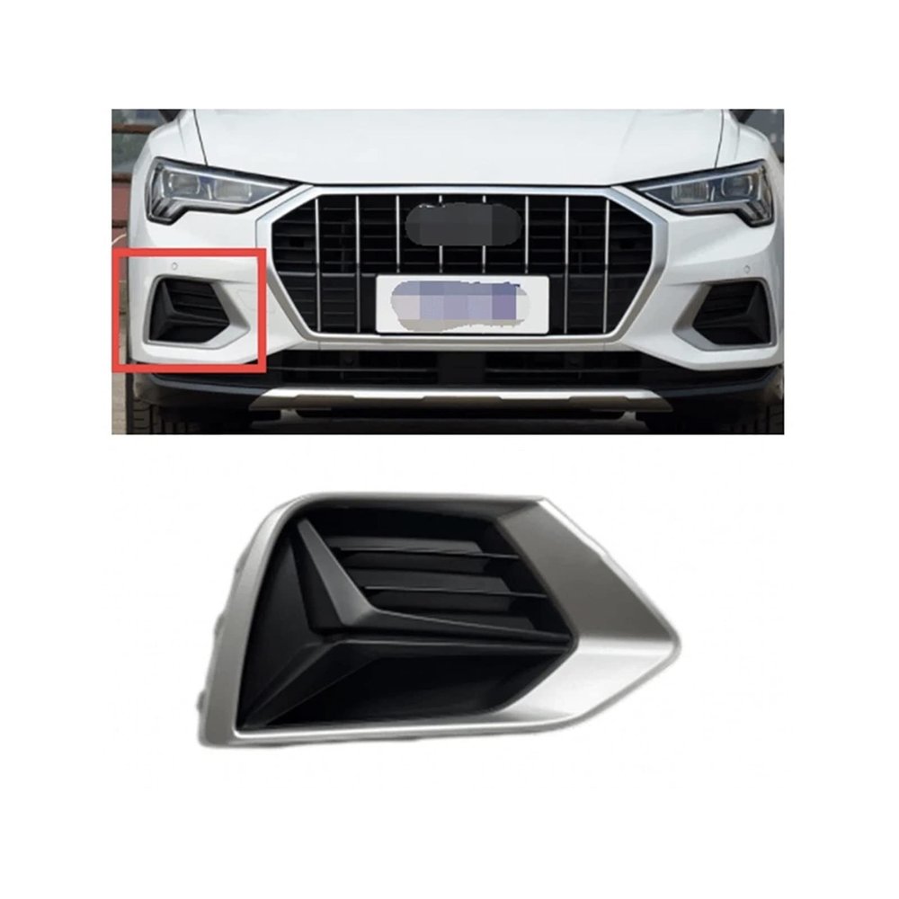 Auto Left Right Side Front Bumper Fog Light Grille Grill Cover Compatible for Audi Q3 2019 2020 2021 2022(Right)