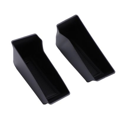 Qiilu 1 Pair Door Handle Armrest Storage Box Pocket, Insert Box Organizer with Anti Slip Pads, Partition Design, Water, Black for Tacoma 2024, Door Handle Armrest Storage Box Pocket