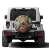 Foruidea Green and Pink Leopard Spare Tire Cover with Backup Camera Hole Wheel Tire Cover Fit Trailer, RV, SUV and Many Vehicle 16inch view 1