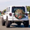 Foruidea Green and Pink Leopard Spare Tire Cover with Backup Camera Hole Wheel Tire Cover Fit Trailer, RV, SUV and Many Vehicle 16inch view 2