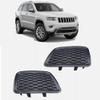 Front Bumper Grille Insert (LH + RH) Compatible With Jeep Grand Cherokee 2014-2016 / Center Grille Bezel Outer (SET) / Front Bumper Insert Lower Grill Bezel Cover (1 Pair) Black view 1