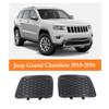 Front Bumper Grille Insert (LH + RH) Compatible With Jeep Grand Cherokee 2014-2016 / Center Grille Bezel Outer (SET) / Front Bumper Insert Lower Grill Bezel Cover (1 Pair) Black view 4