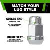 DPAccessories Chrome 1/2-20 Lug Nuts | Closed End Bulge Acorn | 36mm (1.4") Tall | 19mm (3/4") Hex | Pack of 4 | D3112-HT-2305/4 view 3