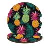 Car Coaster Absorbent Coaster for Cup Holders 2 PCS Tropical Pineapple Car Cup Coaster Non-Scratch Cork Base Drink Coasters for Auto Accessories view 1