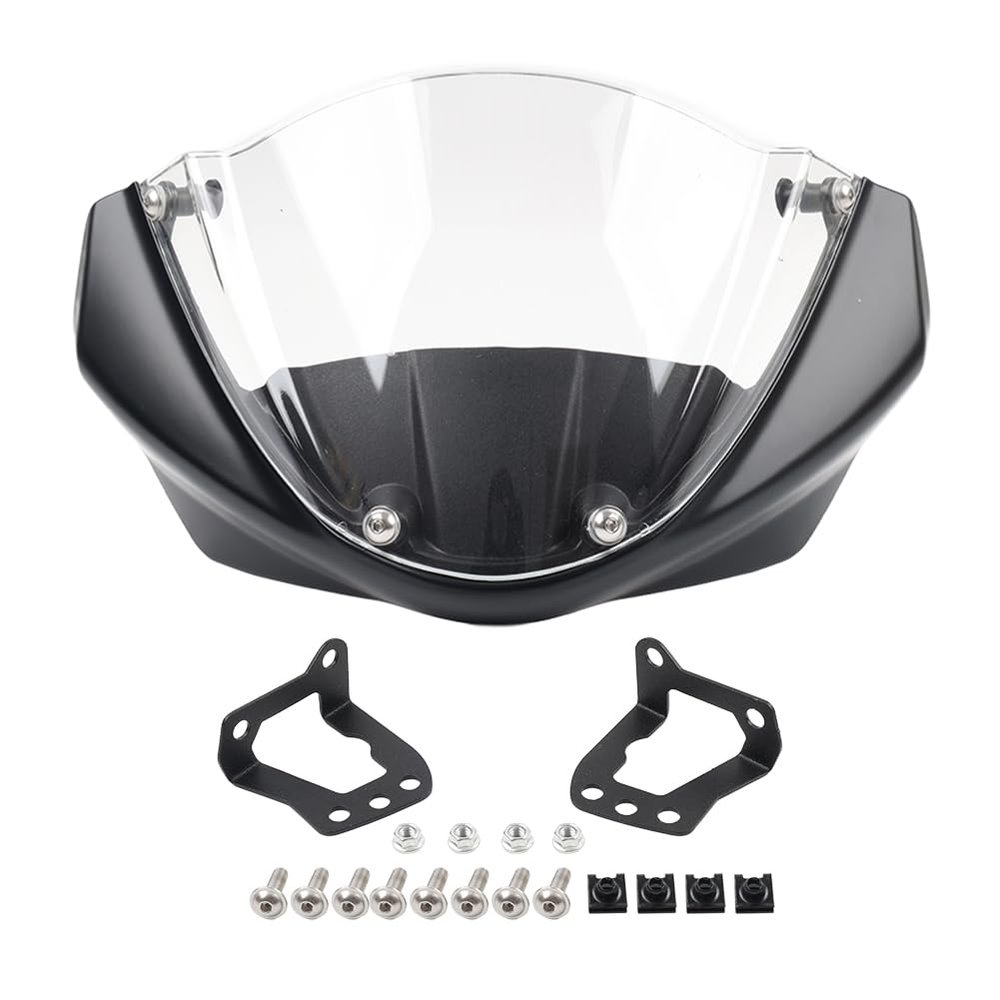Bacar Front Sport Fairing Windscreen Windshield 1 Pc for Ducati Monster 696 795 796 M1100 All Years Black and Clear