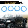 REPAIROCK 4 Pcs AC Vent Dashboard Decoration Rings for Jeep Wrangler JK JKU 2011-2017 Air Conditioner Air Outlet Vent Cover Ring ABS Light Blue view 3