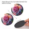 Car Cup Holder Coasters Set of 2 Universal Auto Non Slip Insert Coaster Cute Car Assecories for Women Men Beautiful Rose Car Cup Mat with A Finger Notch for Most Car Interior view 4