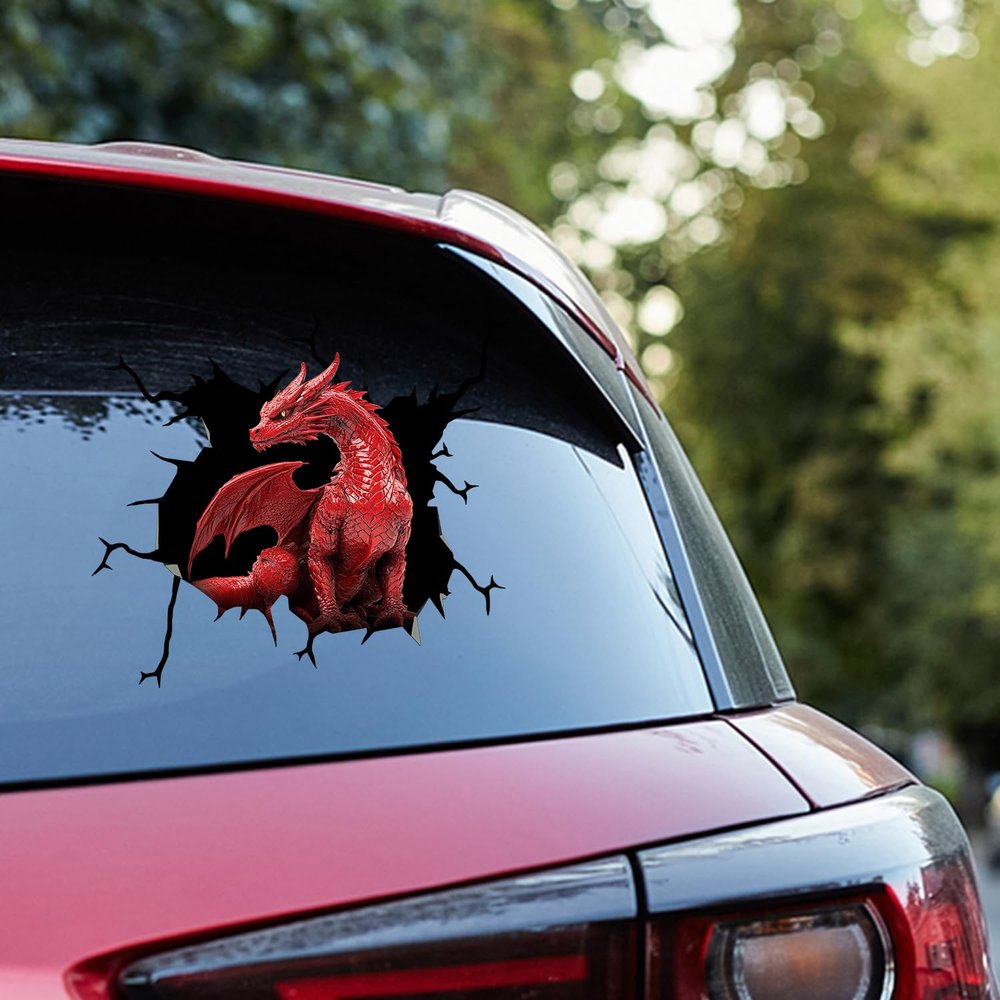 Red Dragon Car Decals - Dragon Lovers Pack of 2 Wall Decals Stickers Vinyl Decal Stickers Car Decorations for Women Men Series 18