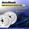 AutoShack Rear Drilled Slotted Silver Matte Coated Rotor 10.62" 270 mm 2pcs view 4