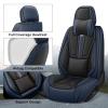 BYXN Car Seat Cover for Nissan Frontier 1998-2026,Driver's Seat Covers,Hard-Wearing Nappa Leather Seat Cover,Non-Slip Leather Seat Covers(Luxury 2 Seat/Black&Blue) view 2