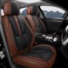 BYXN Car Seat Cover for Nissan Frontier 1998-2026,Driver's Seat Covers,Hard-Wearing Nappa Leather Seat Cover,Non-Slip Leather Seat Covers(Standard 2 Seat/Black&Brown) view 1
