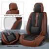 BYXN Car Seat Cover for Nissan Frontier 1998-2026,Driver's Seat Covers,Hard-Wearing Nappa Leather Seat Cover,Non-Slip Leather Seat Covers(Standard 2 Seat/Black&Brown) view 2