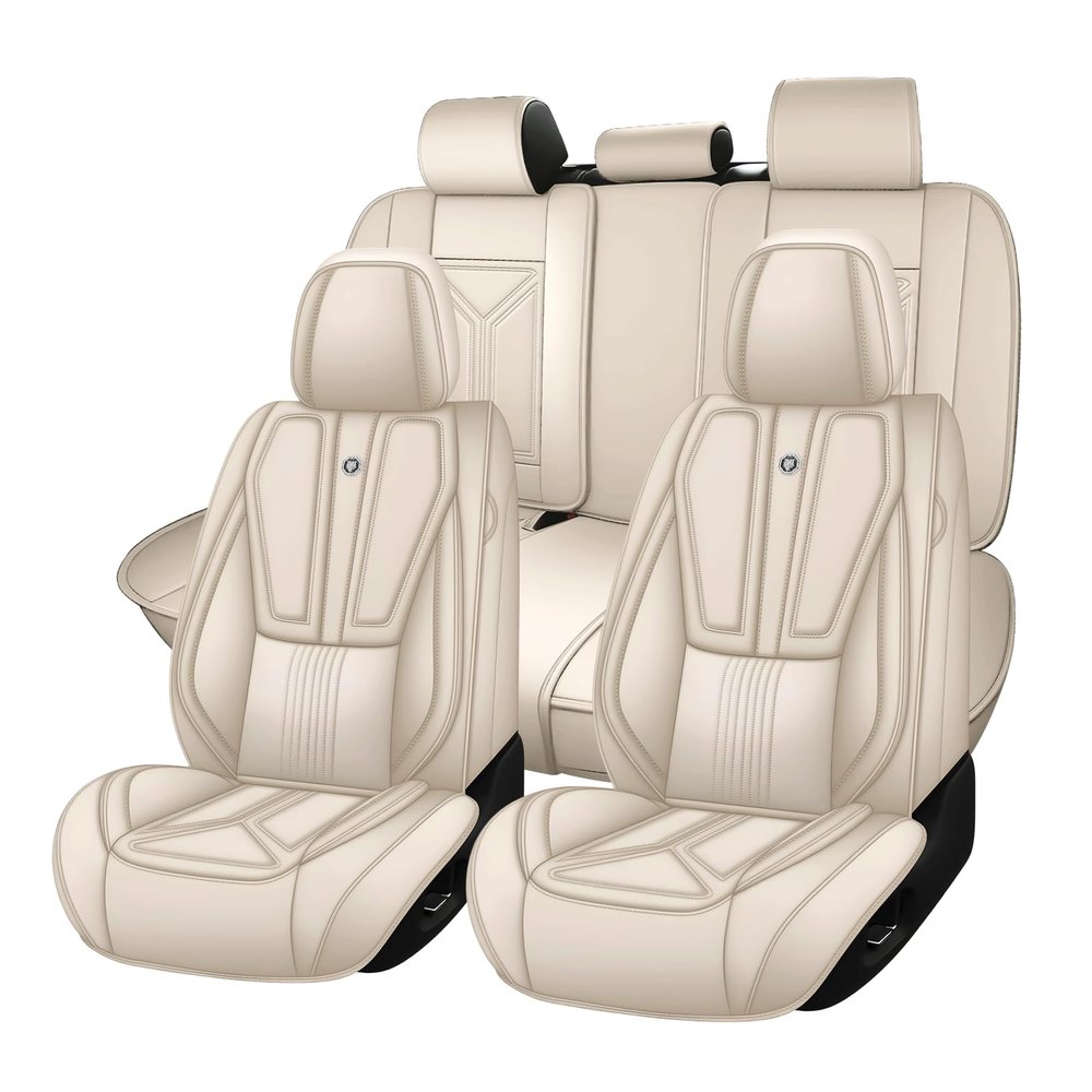 BYXN Car Seat Covers for Nissan Maxima 1999-2023 Full Seat Cover-Beige