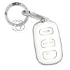 YALNORVA for Toyota Key Fob Cover with Keychain, Key Fob Case Cover Fits for Toyota Camry Avalon 4 Runner Sequoia Prius Sienna Solara Valon Matrix Car Accessories Smart Key, White view 1