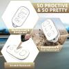 YALNORVA for Toyota Key Fob Cover with Keychain, Key Fob Case Cover Fits for Toyota Camry Avalon 4 Runner Sequoia Prius Sienna Solara Valon Matrix Car Accessories Smart Key, White view 4
