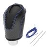 VekAuto 1 Pcs Gear Shift Knob Cover for Volkswagen Taos 2022-2023 Anti-Slip Faux Leather Black Carbon Fiber Blue Stick Shifting Handle Protector view 1