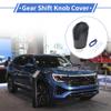VekAuto 1 Pcs Gear Shift Knob Cover for Volkswagen Taos 2022-2023 Anti-Slip Faux Leather Black Carbon Fiber Blue Stick Shifting Handle Protector view 2