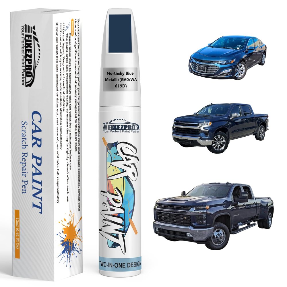FIXEZPRO Northsky Blue Metallic(GA0/WA619D) Touch Up Paint for Chevrolet, Car Paint Scratch Repair Remover Pen Color Exact Match, Quick and Easy Fix Automotive Chips and Nicks Scuff