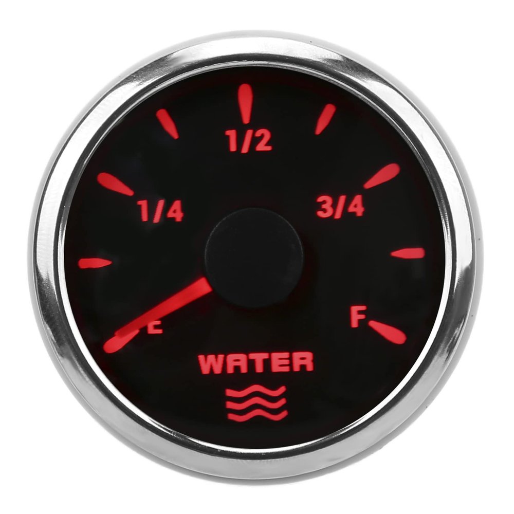 ZJchao Water Level Gauge, Water Level Indicator PVC ABS 316 Stainless Steel Water Tank Gauge Easy Installation for Car Boats 932V (Black)