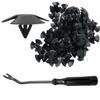 50pcs Hood Insulation Retainers with Fastener Remover - for Chrysler, Jeep, Dodge, Ram - Replace OEM 4878883AA LH LHS Nylon Clip (Black) view 1