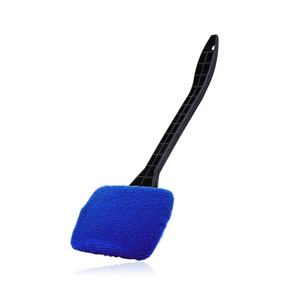 Carbon Brush Car Window Cleaner Brush Kit Windshield Cleaning Wash Microfiber Towel Brush with Long Handles Tools Set for Car Accessories(1Pcs-Blue Brush)