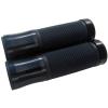 MotorToGo Black CNC Aluminum 7/8" Handlebar Open-End Rubber Gel Grips for 2000 Kawasaki Super Sherpa 250 KL250G view 3