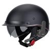 German Style Bluetooth Motorcycle Half Helmet Scooter Open Face Helmet DOT Approved Built-in Speaker Headset Microphone with Retractable Visor, with Adjustable Quick Release Buckle view 1