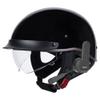 German Style Bluetooth Motorcycle Half Helmet Scooter Open Face Helmet DOT Approved Built-in Speaker Headset Microphone with Retractable Visor, with Adjustable Quick Release Buckle view 1