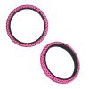 Pink Black Bow Steering Wheel Cover,Cute Classic Universal Fit 14-15 inch Steering Wheel Cover for Women Men, Automotive Interior Accessories Decorative,with 2 Pack Car Coaster view 2