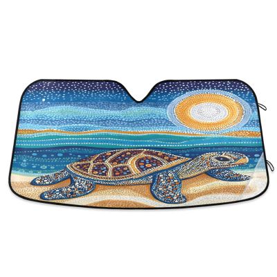 Car Windshield Sunshade, Watercolor Turtle Sun Foldable Auto Window Sunshade, Blocks UV Rays Sun Visor Protector (53" x 23.5")