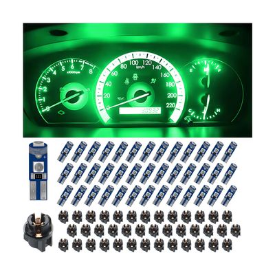 KHGUZ 40PCS Car Dashboard T5 LED Lights, Super Bright Auto Instrument Panel 3030-3SMD Bulb Replacement, Vehicle Gauge Cluster Indicator Accessories, Universal for RV, SUV, Truck (Green)