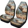 Allhaitong Stylish 3D Printed Car Seat Covers for Front Seats Durable Easy to Install 2-Piece Set Elk Print view 1