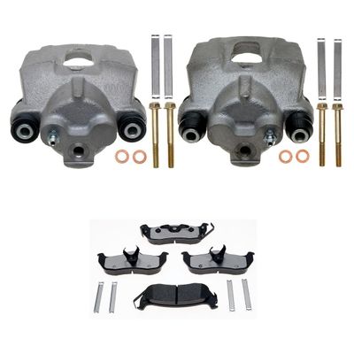 4pcs Calipers and Hybrid Brake Pads Rear for Jeep Grand Cherokee