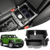 OUSUWO Center Console Organizer Compatible with 2018-2025 Jeep Wangler JL JLU 4XE Rubicon Sahara & 2020-2025 Gladiator JT Accessories, Armrest Storage Box Tray Fit for Jeep Interior accessories view 1