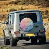 Colorful Blue Marble Tire Covers can Block UV Rays, Sunlight, Snow and rain. Tire Covers are Suitable for Both Cars and Trucks. view 3