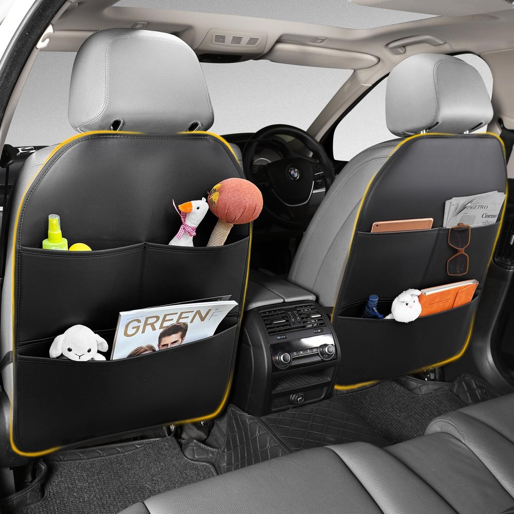 Sanwom Car Seat Back Protector for Kids - Backrest Protector Prevents Damage from Kicking, Universal Fit Seat Protector with Anti-Slip Design, Shields Against Scratches & Footprints
