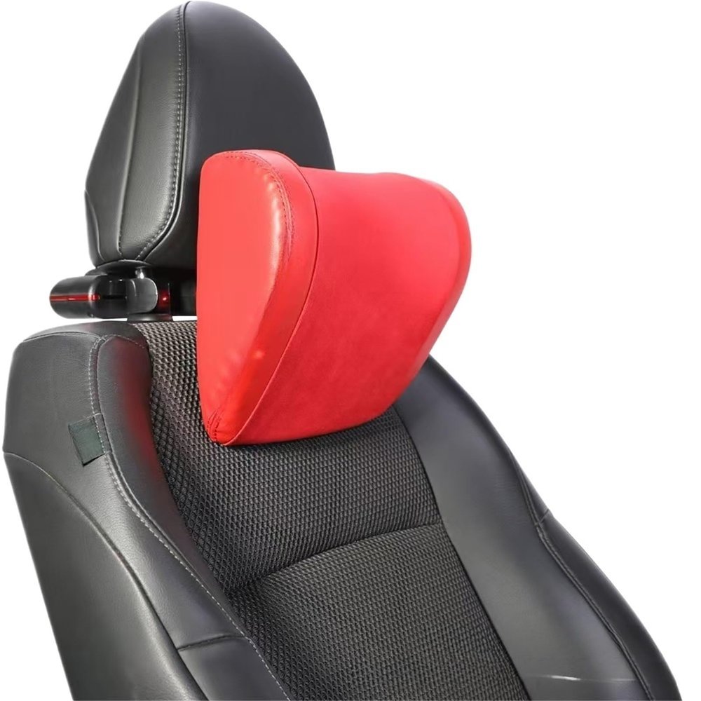 Automotive four-way adjustable headrests Compatible For Mercedes-Benz Audi mechanical headrests, tumbled leather headrests universal models(Carbon fiber d)