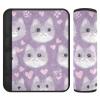 ElliTarr 2 Pack Seatbelt Covers Seat Belt Cover Pad for Adults Car Seat Strap Covers Pads Cushion Universal Shoulder Strap Pad Protector 6.5 Inch Cute British Shorthair Cats Purple view 1