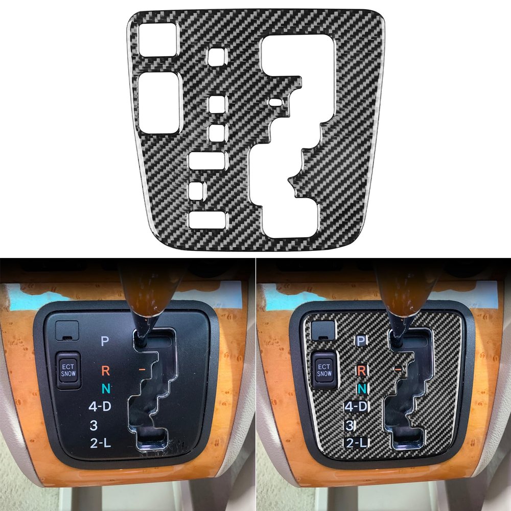 JKYUKU Real Quality Soft Carbon Fiber Car Center Console Gear Shift Trim Panel Compatible with Lexus RX330 2004 2005 2006 RX350 2006 2007 2008 2009 Accessories Black