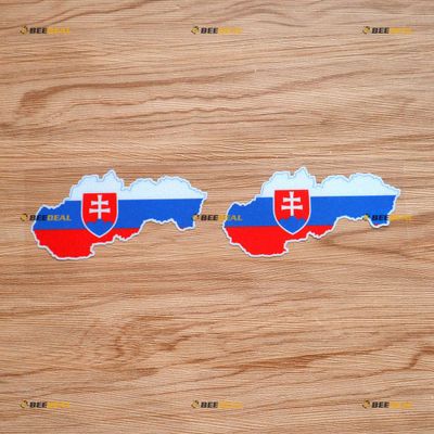 Slovak Slovakia Flag Map Sticker Decal Vinyl Slovakian - 2 Pack Reflective 4" - for Car Boat Laptop Cup