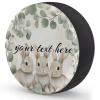 Joyousleap Easter Bunny Custom Spare Tire Cover, Personalized Wheel Tire Cover Fit for SUV Camper Truck Travel RV Trailer 14", Spring Sage Green Leaf view 2