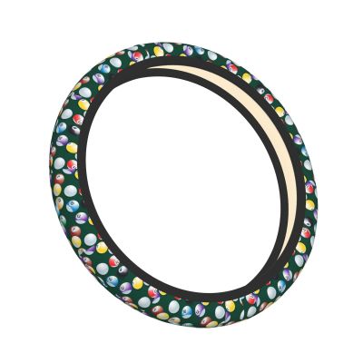 Universal 14.5-15 Inch Steering Wheel Cover Billiard Balls Pattern Anti-Slip Car Wheel Protector