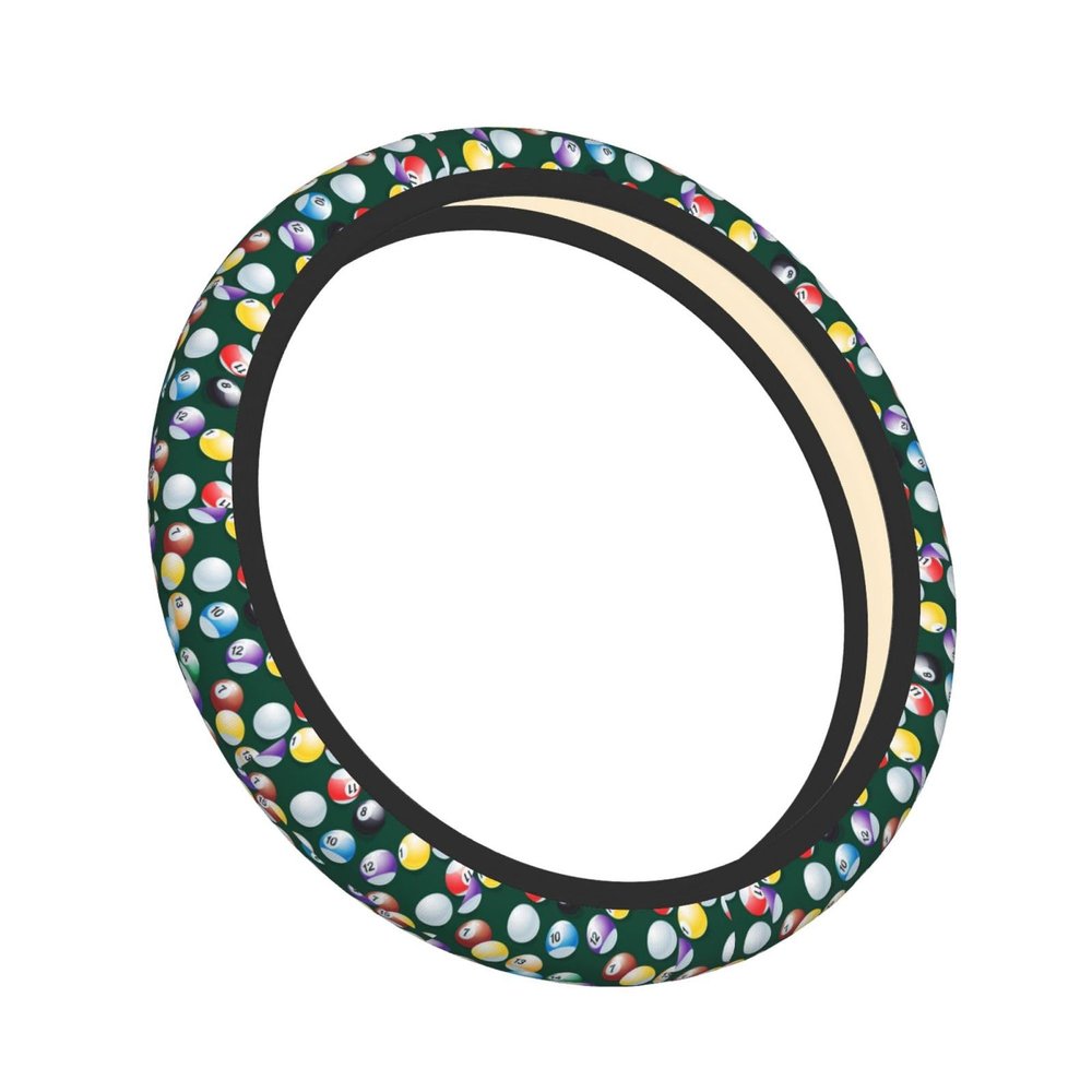 Universal 14.5-15 Inch Steering Wheel Cover Billiard Balls Pattern Anti-Slip Car Wheel Protector