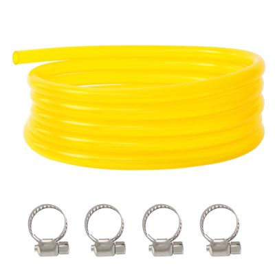 13 Feet Long Fuel Transfer Hose (ID 12.5mm * OD 17.5mm) Fuel Line Gas Tube with 4 Hose Clamps (HOSE-L)