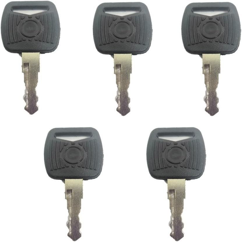 Heavy Duty Equipment Keys, Universal Replacement Set, 5-Pack, Black
