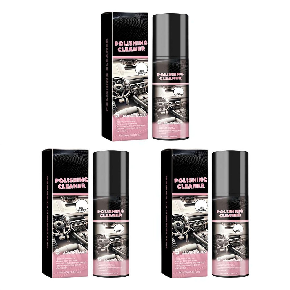 Car Interior Cleaner, 100ml Car Interior Cleaner, Car Interior Polish Detailer and Cleaner, Long Lasting Super Shine Dressing and Car Interior Detailer Spray for Cleaning and Brightening
