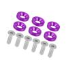 PARSLUCK Universal Finishing Countersunk Fender Bumper Washers, Gasket Screw Engine Bay Fastener Kit for Car Motorcycle Mechanical RC Parts, M6, Durable, Aluminum Alloy, Purple, 6pcs Stable view 1