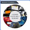 PARSLUCK 4 Pcs Cars License Plate Bolts Screws Decor Stars Shaped Stable view 2