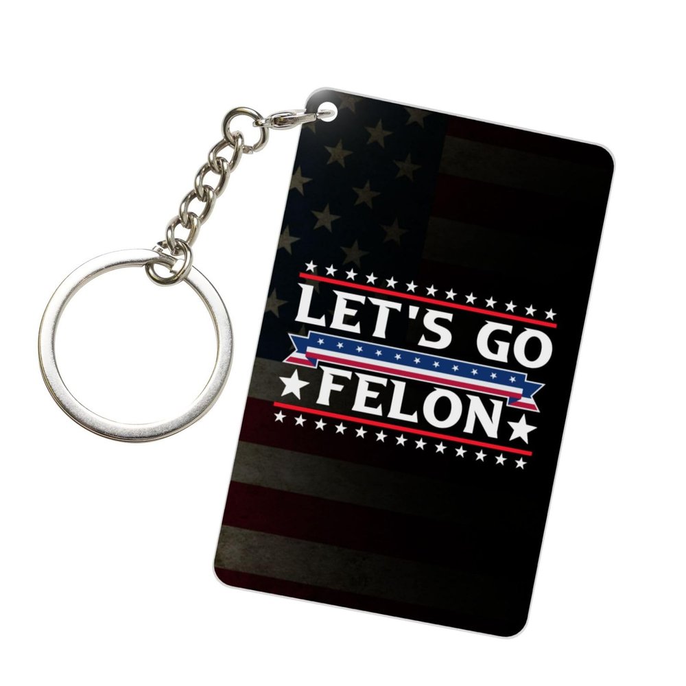 Let'S Go Felon 23 Inch Rectangular Keychain Custom Design Durable Fashionable