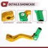 HEROFFIX Folding Motorcycle Gear Shifter Lever for Kayo T2 Aluminum Alloy Pedal Shift Lever Arm Gold Tone Lever Green Head view 3